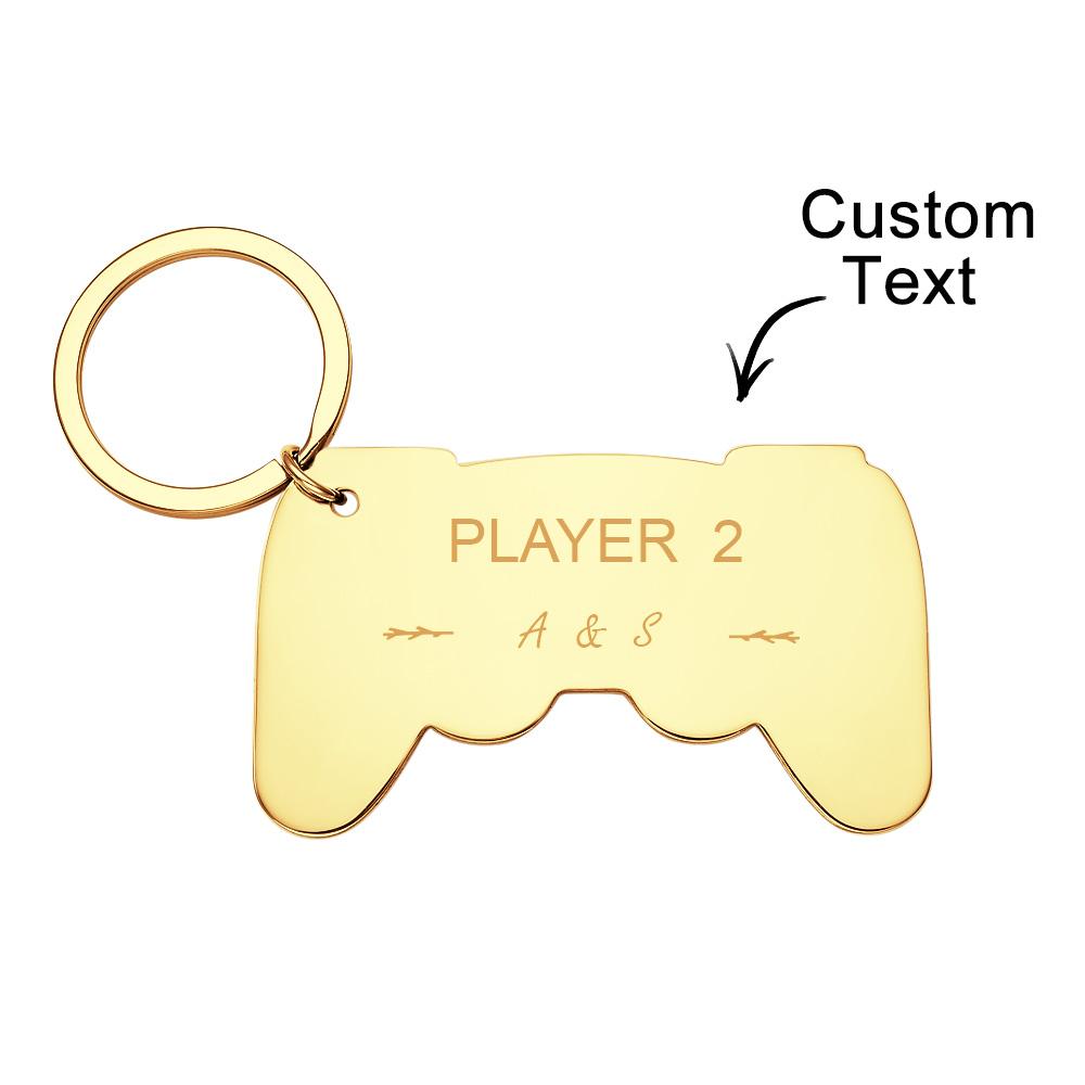 Personalized Gamepad Keychain Funny Engraved Player Keychain For Couples - soufeelmy