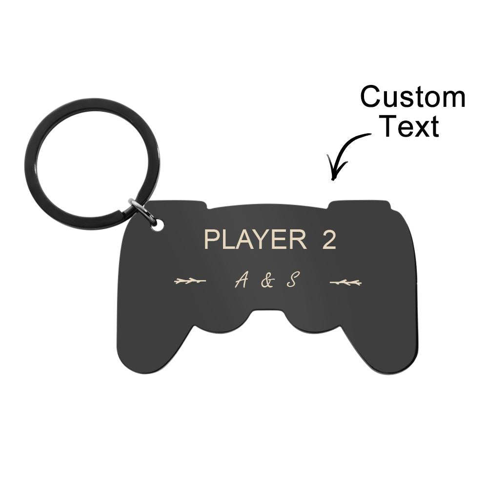 Personalized Gamepad Keychain Funny Engraved Player Keychain For Couples - soufeelmy