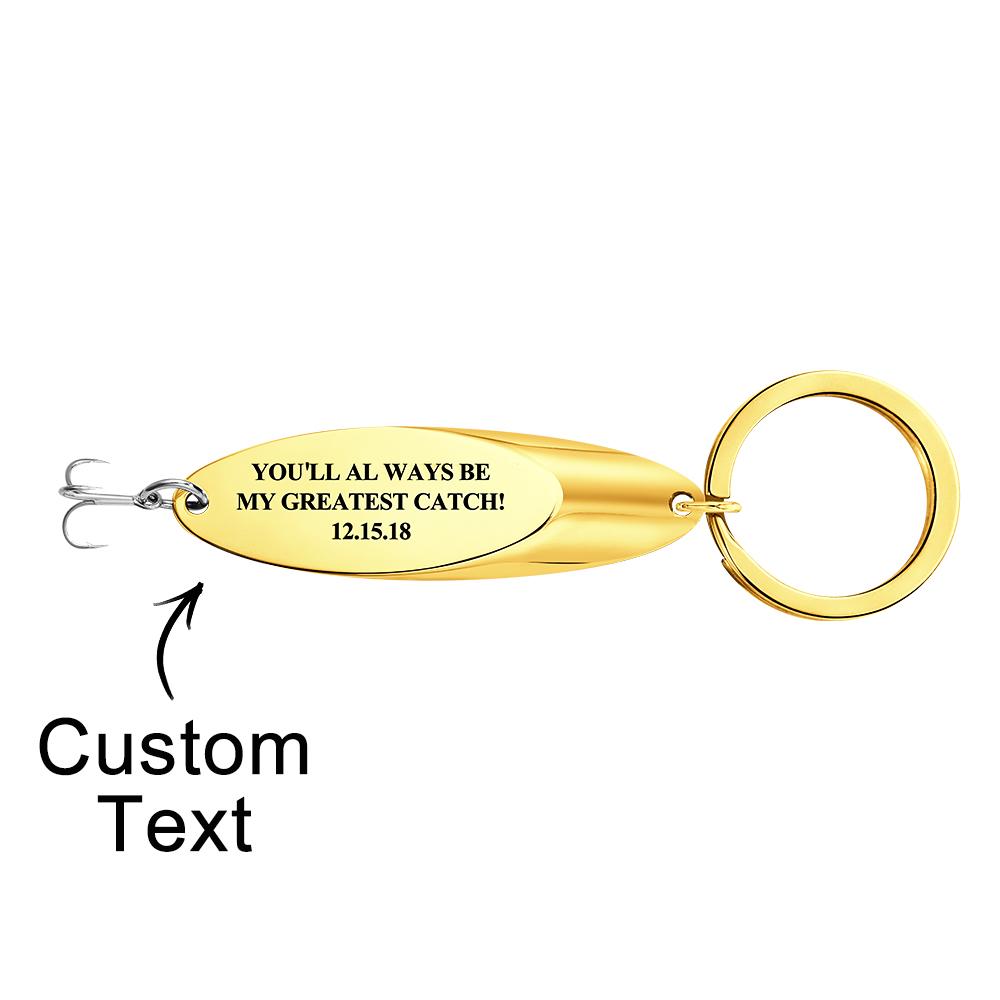 Custom Engraved Keychain Fish Hook Gifts for Him - soufeelmy