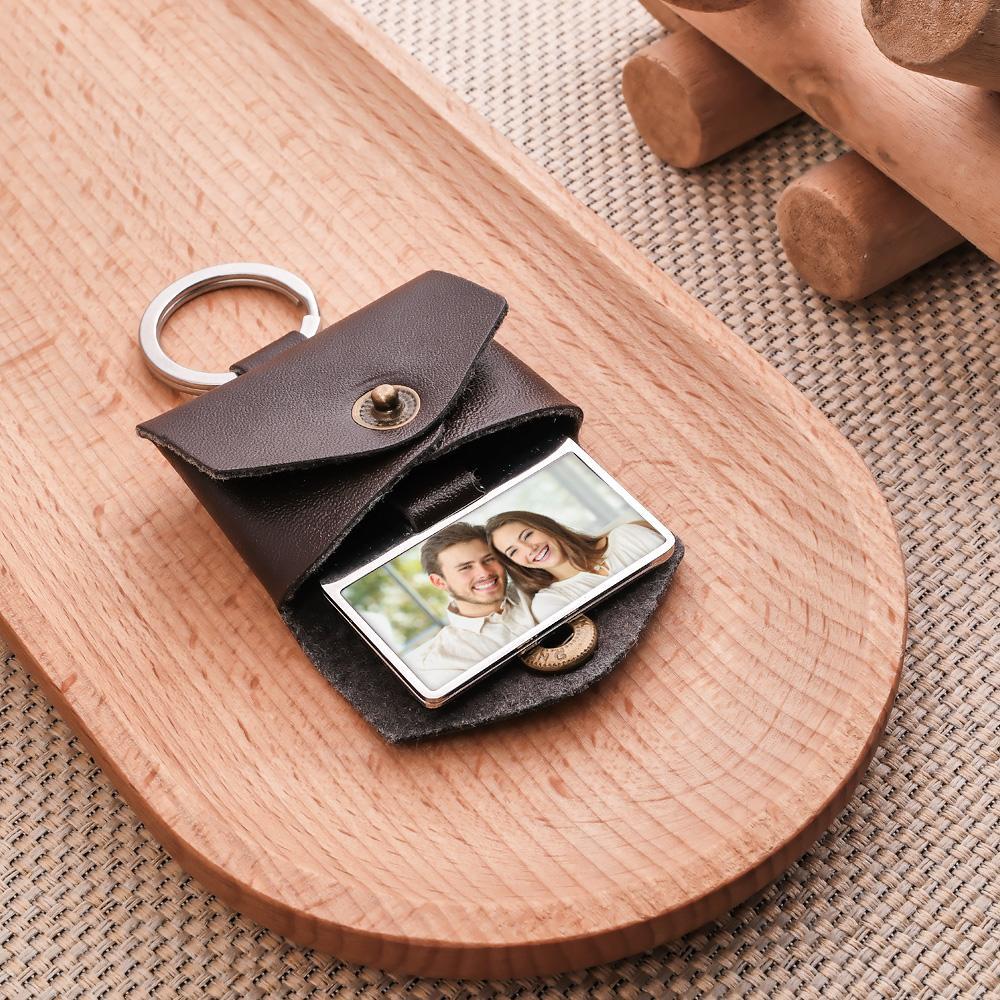 Custom Photo Keychain Creative Envelope Leather Couple Gifts - soufeelmy