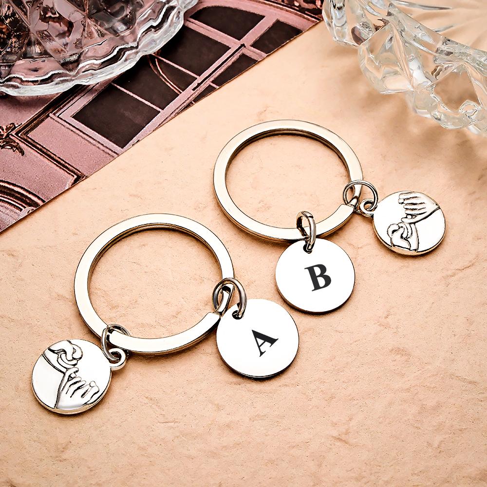 Custom Letter Keychain Pull Hook Unique Couple Gifts - soufeelmy