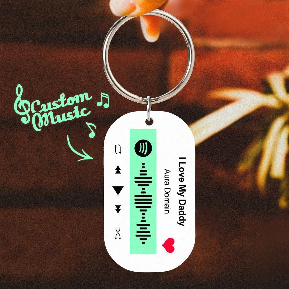 Scannable Spotify Code Keychain Spotify Favorite Song Engraved Keychain Memory Gifts for Him