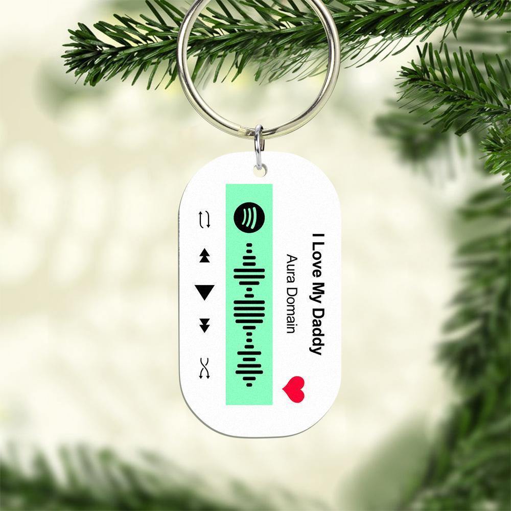 Scannable Spotify Code Keychain Spotify Favorite Song Engraved Keychain Memory Gifts for Him