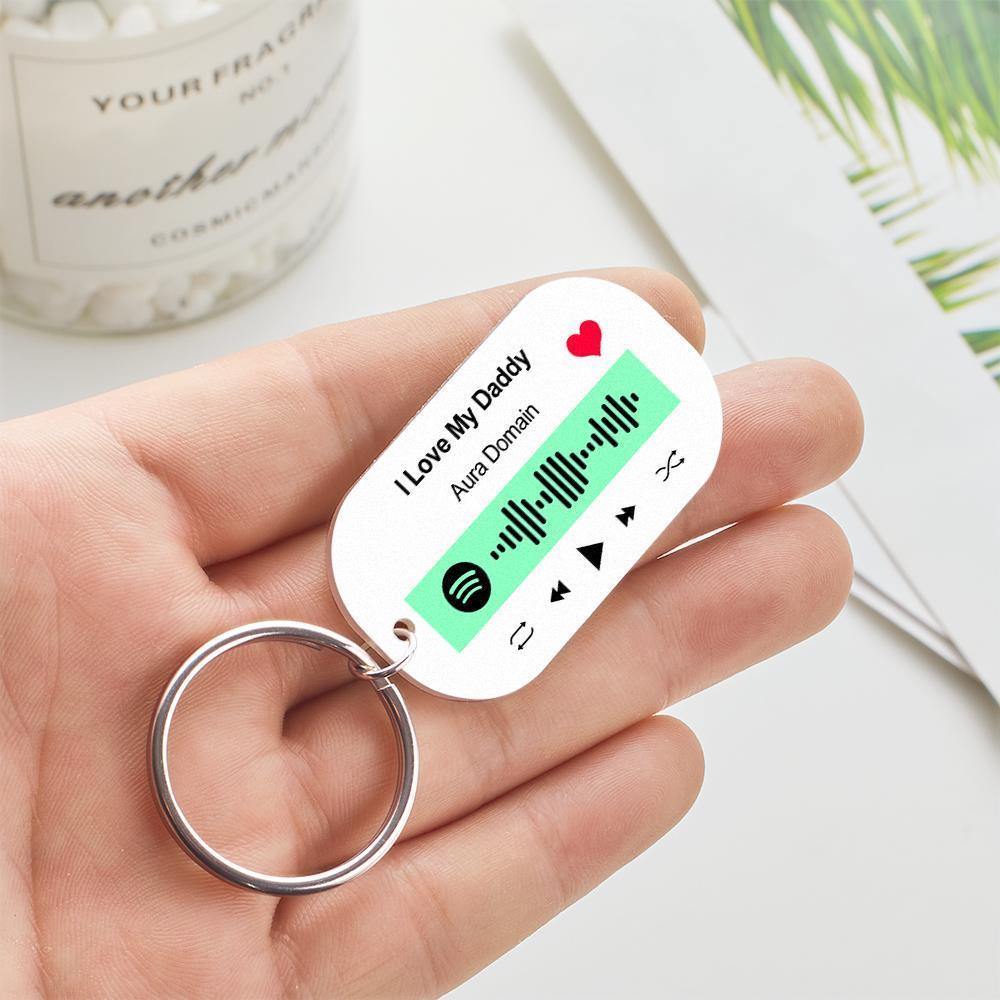 Scannable Spotify Code Keychain Spotify Favorite Song Engraved Keychain Memory Gifts for Him