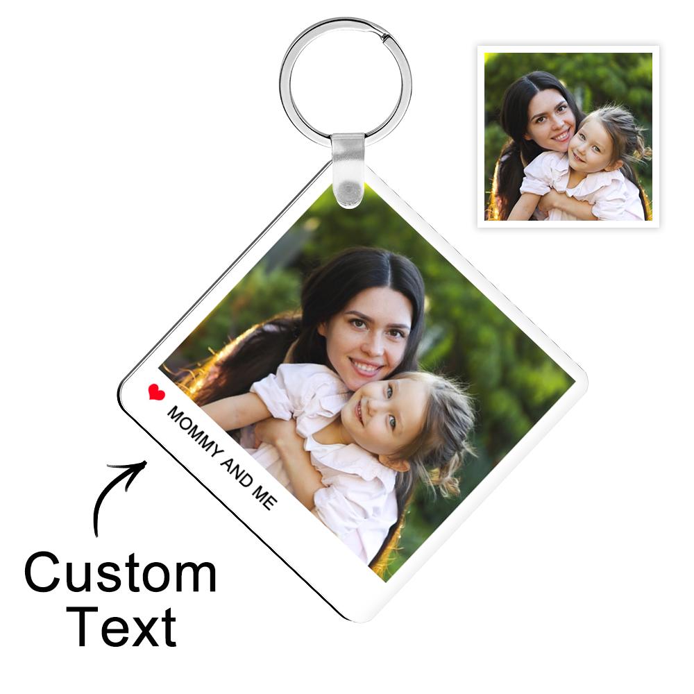 Custom Photo Engraved Keychain Double Sided Photo Keychain Gift  for Mom - soufeelmy