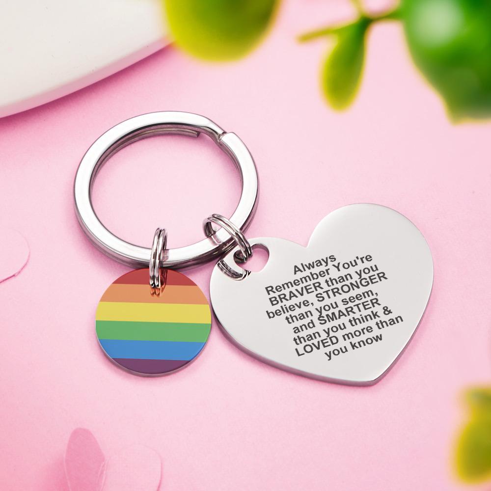 Custom LGBT Rainbow Gay & Lesbian Pride Keychain Pansexual Gifts - soufeelmy
