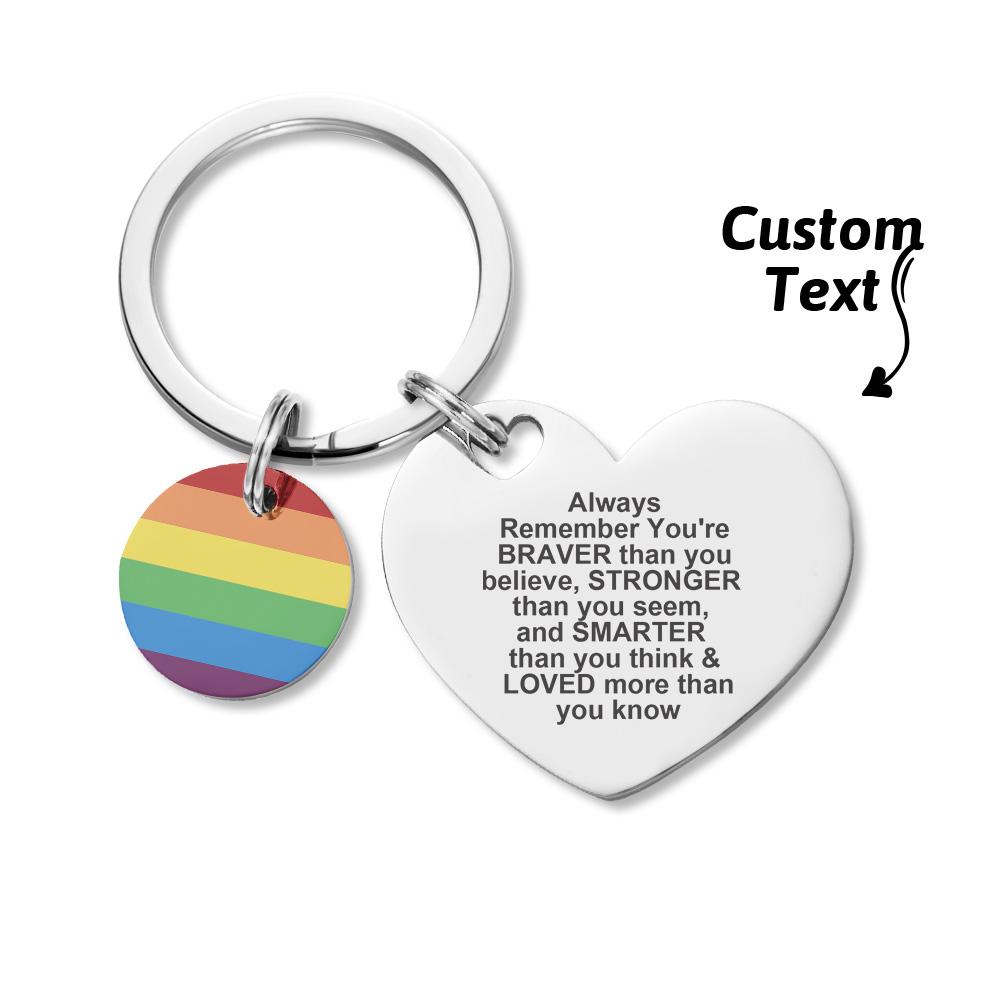 Custom LGBT Rainbow Gay & Lesbian Pride Keychain Pansexual Gifts - soufeelmy