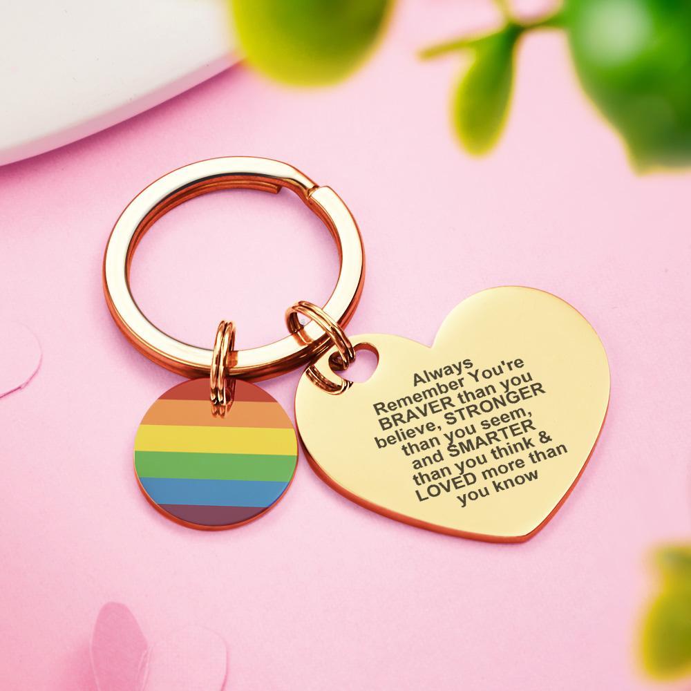 Custom LGBT Rainbow Gay & Lesbian Pride Keychain Pansexual Gifts - soufeelmy