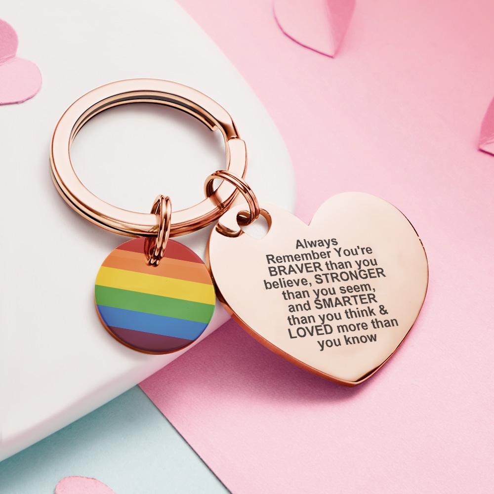 Custom LGBT Rainbow Gay & Lesbian Pride Keychain Pansexual Gifts - soufeelmy