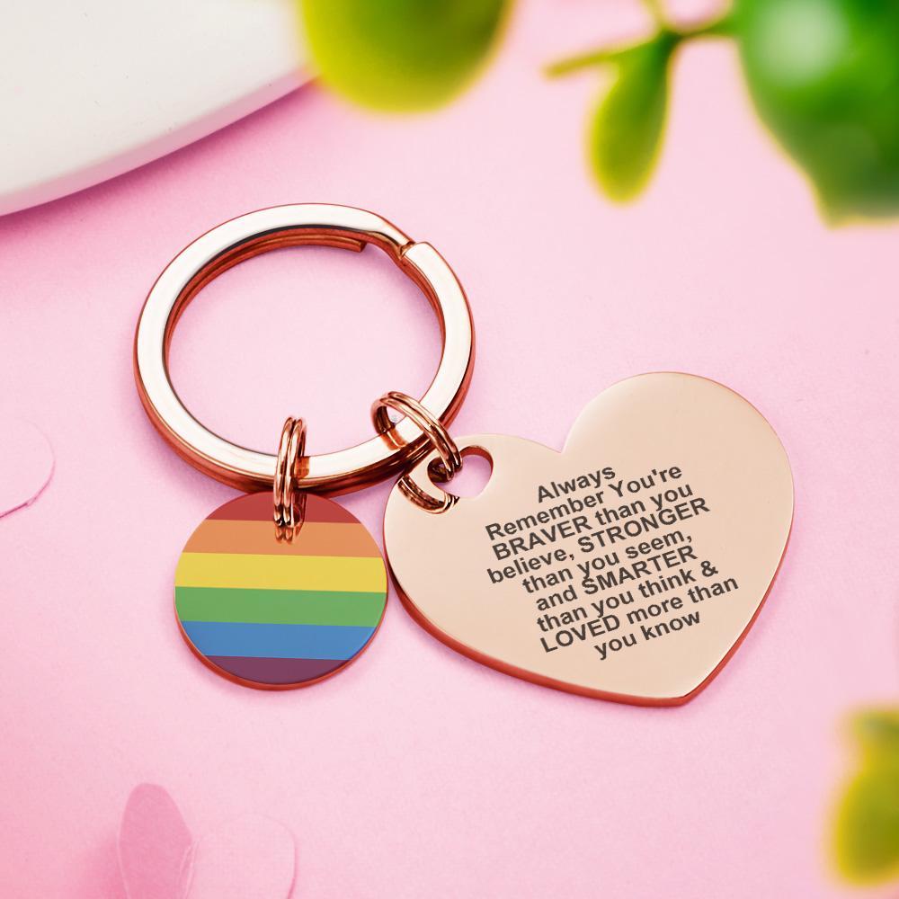 Custom LGBT Rainbow Gay & Lesbian Pride Keychain Pansexual Gifts - soufeelmy