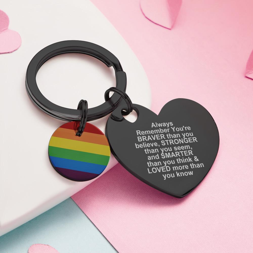 Custom LGBT Rainbow Gay & Lesbian Pride Keychain Pansexual Gifts - soufeelmy