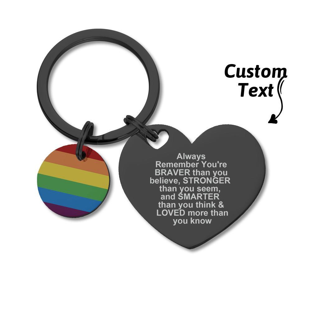 Custom LGBT Rainbow Gay & Lesbian Pride Keychain Pansexual Gifts - soufeelmy
