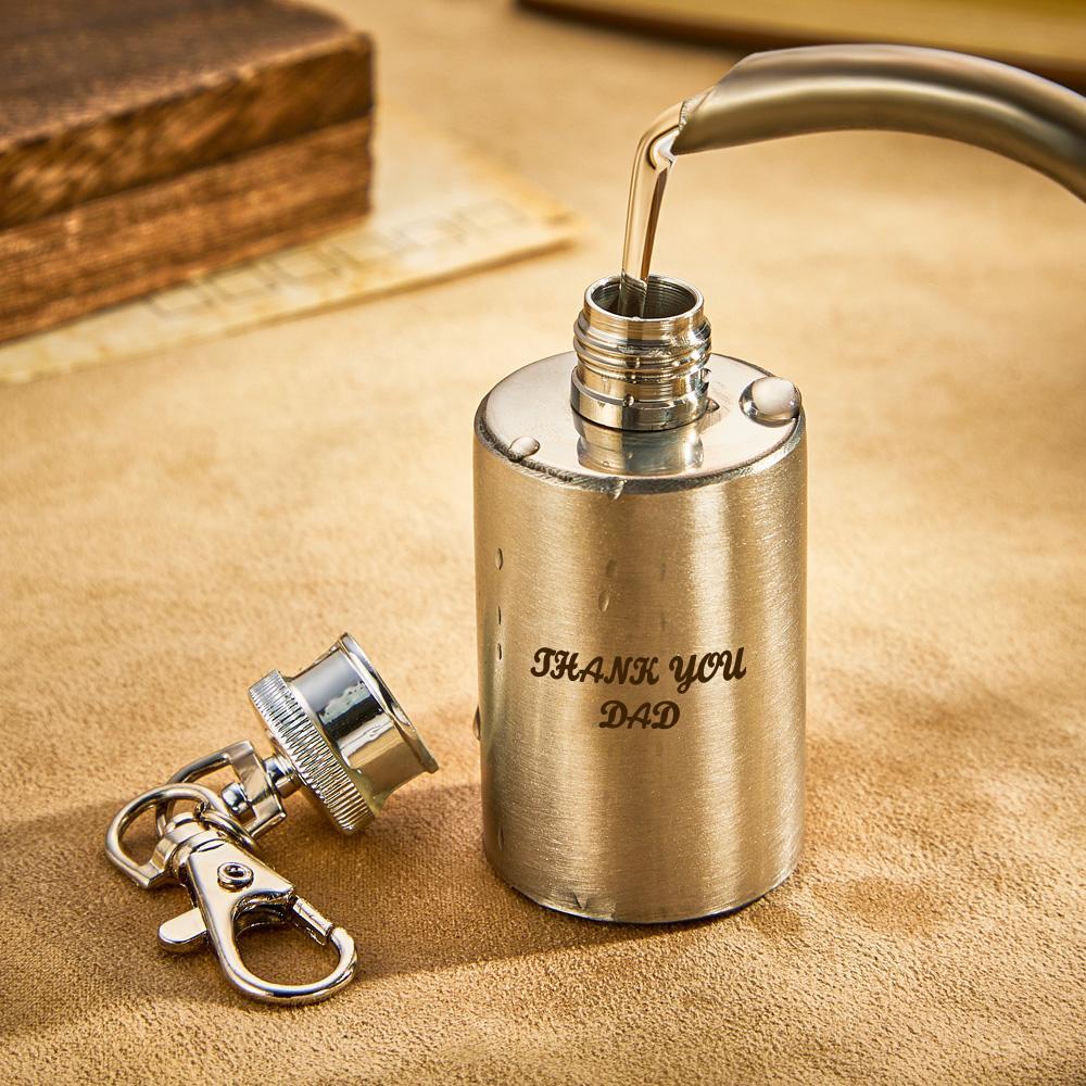 Miniature Engraved Custom Stainless Keychain Hip Flask Perfect Gift for Father - soufeelmy