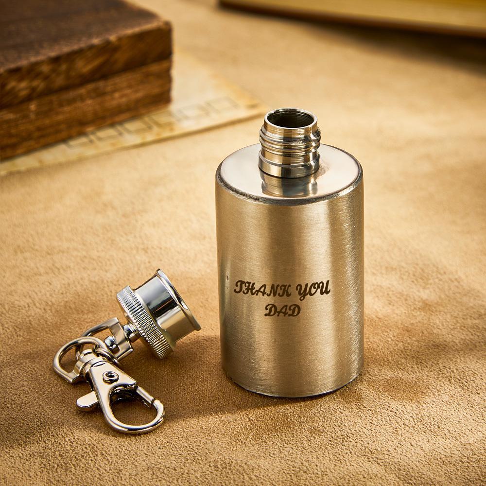 Miniature Engraved Custom Stainless Keychain Hip Flask Perfect Gift for Father - soufeelmy