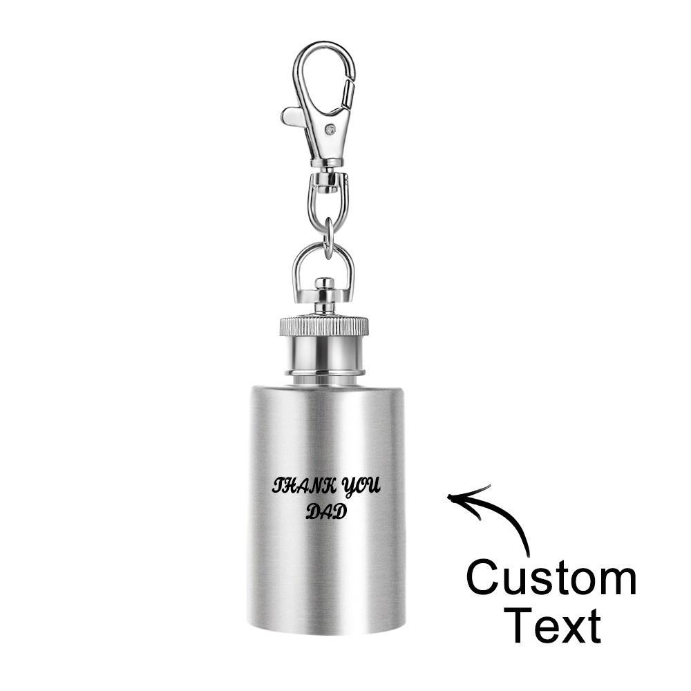Miniature Engraved Custom Stainless Keychain Hip Flask Perfect Gift for Father - soufeelmy
