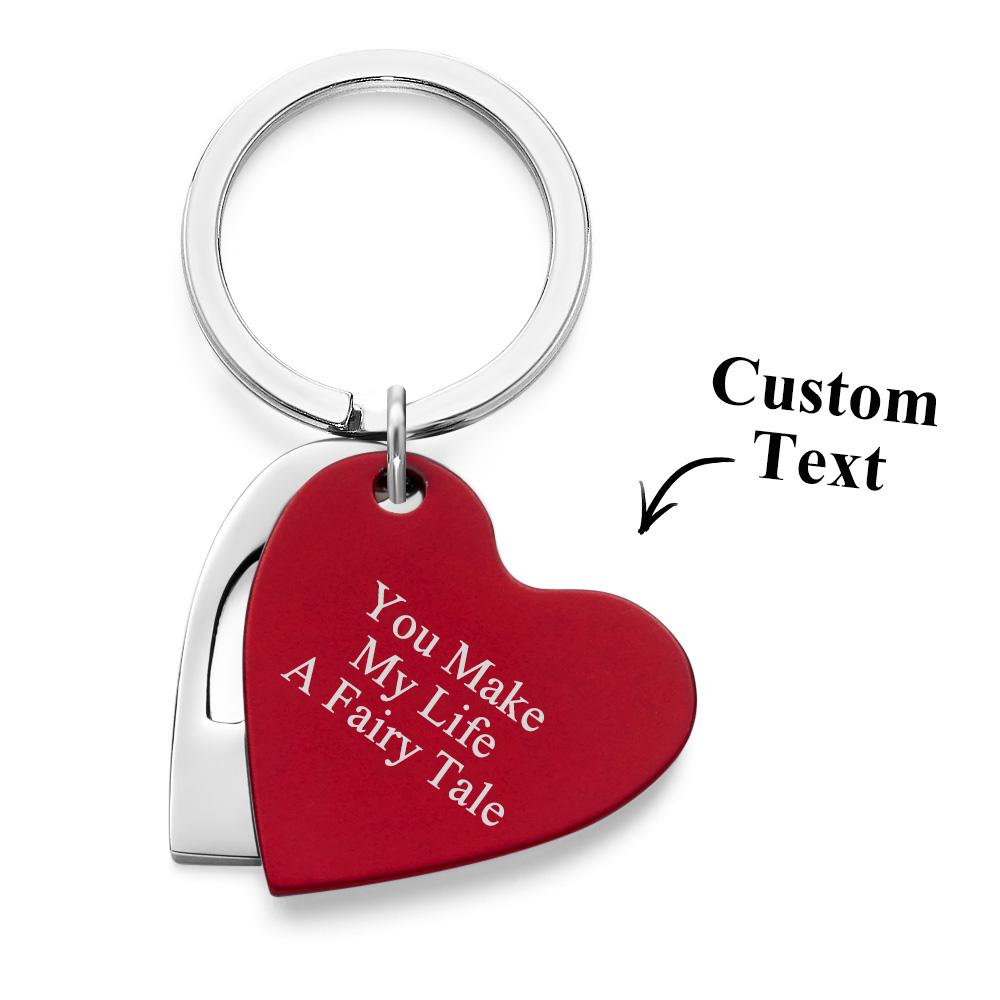 Two Hearts are Better Than One Personalized Layered Cut Out Heart Keychain Engraved Keychain Gift for Love - soufeelmy