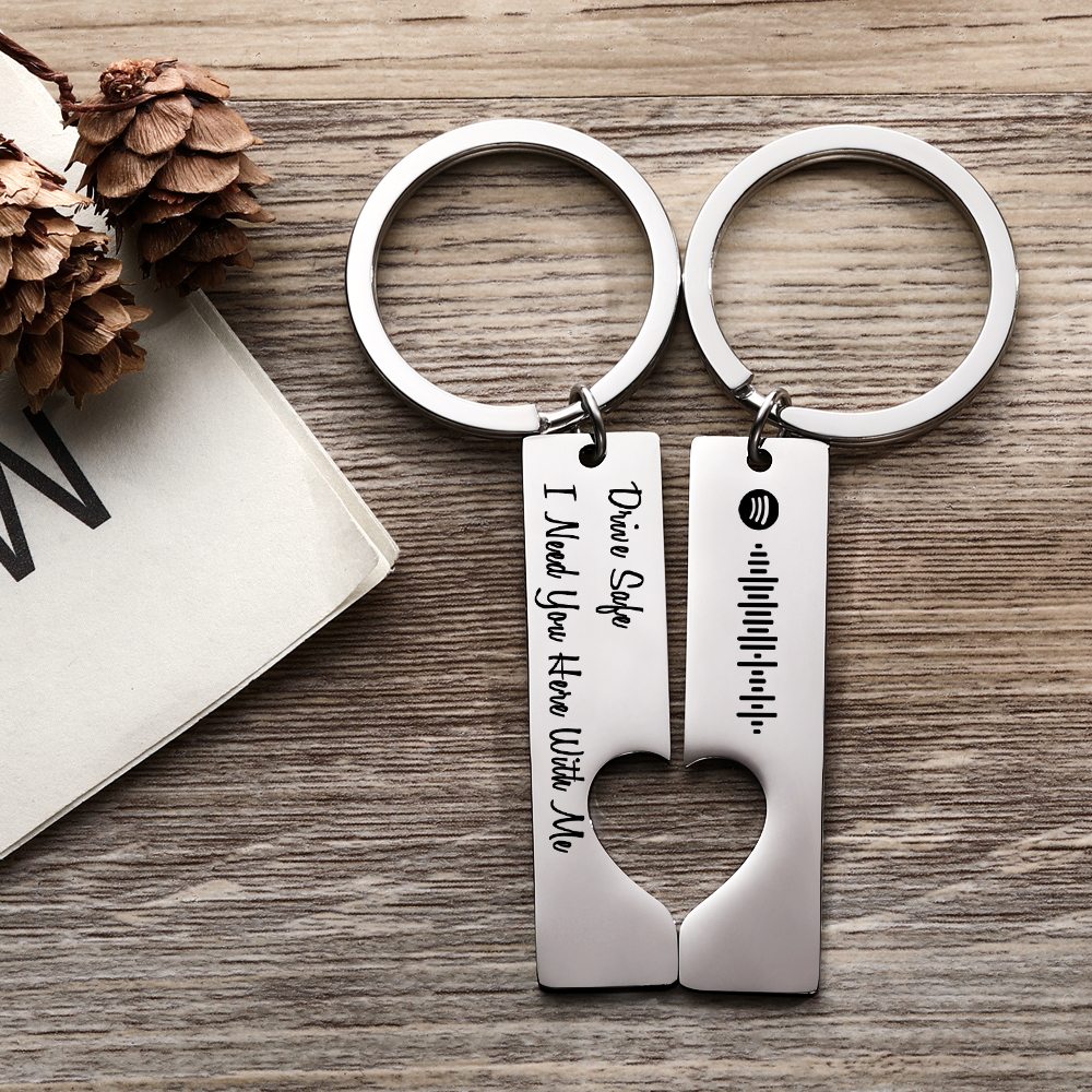 Scannable Custom Spotify Code Keychain Engraved Drive Safe Keychain Gifts for Boyfriend - soufeelmy