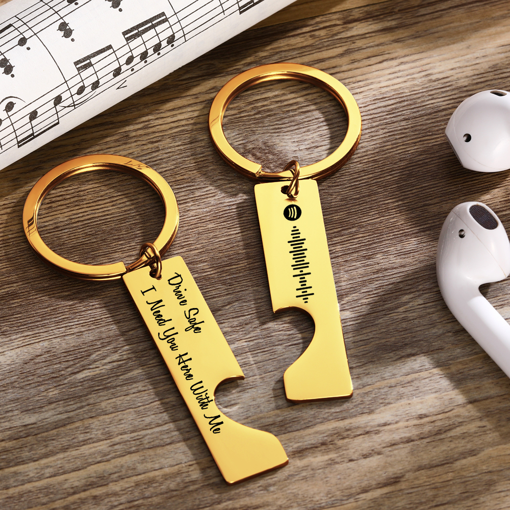 Scannable Custom Spotify Code Keychain Engraved Drive Safe Keychain Gifts for Boyfriend - soufeelmy