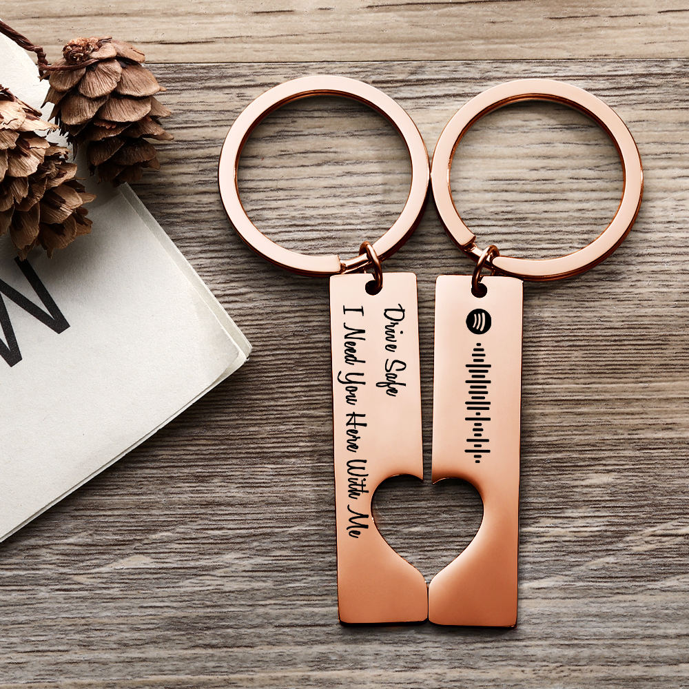 Scannable Custom Spotify Code Keychain Engraved Drive Safe Keychain Gifts for Boyfriend - soufeelmy