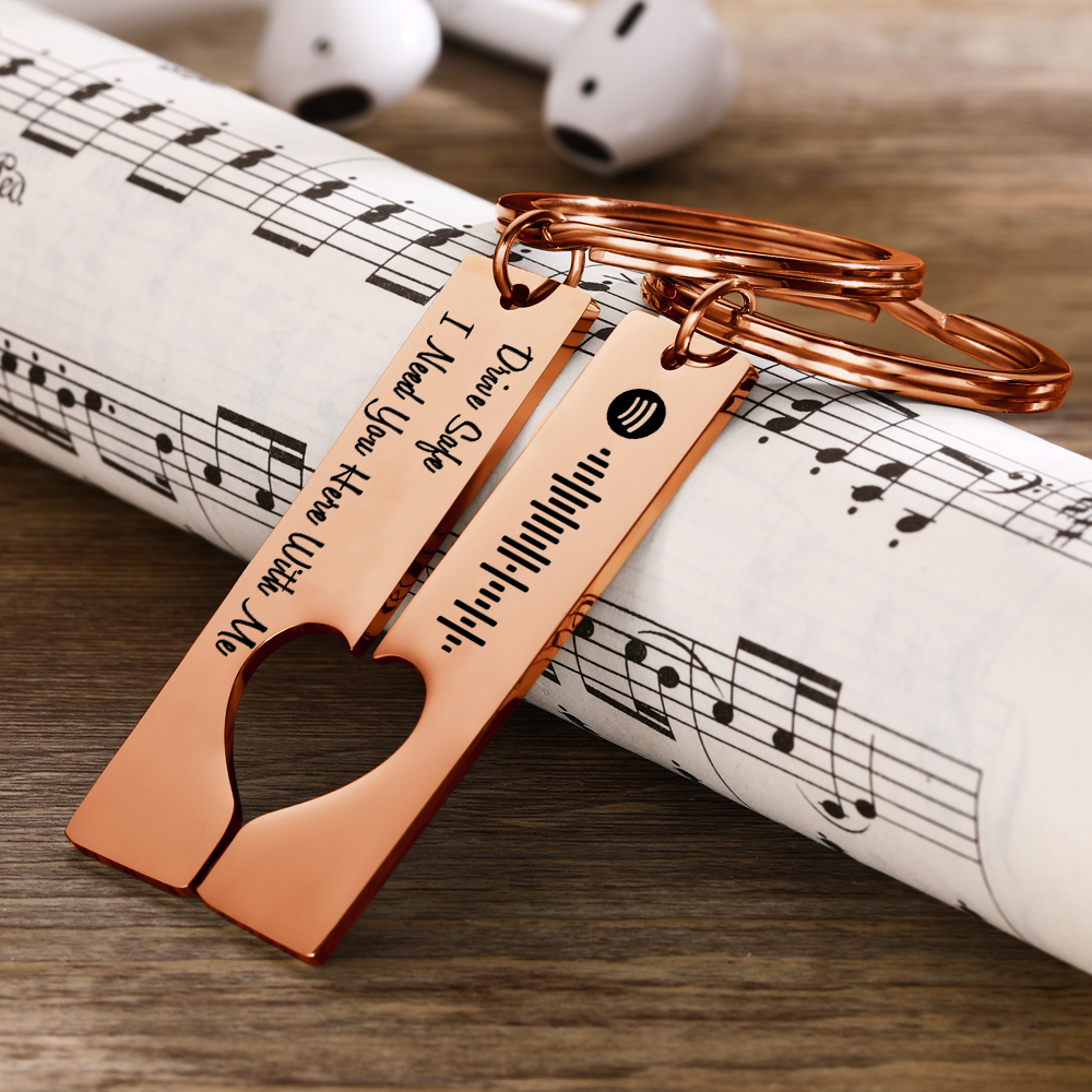 Scannable Custom Spotify Code Keychain Engraved Drive Safe Keychain Gifts for Boyfriend - soufeelmy