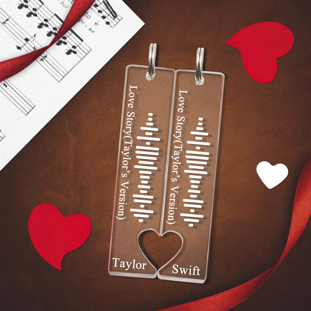 Customized Scannable Spotify Code Plaque Keychain Music and Photo, Song Keychain,Engraved Keychain Anniversary Gifts For Lovers - soufeelmy