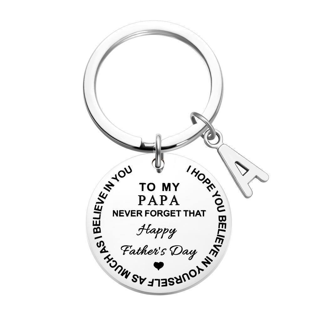 Custom Engraved Keychain Steel Memorial Gifts for Father