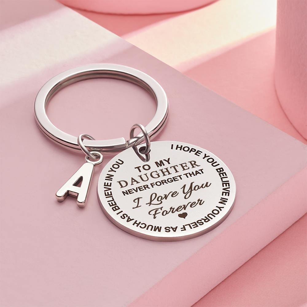 Custom Engraved Keychain Steel Memorial Gifts for Daughter