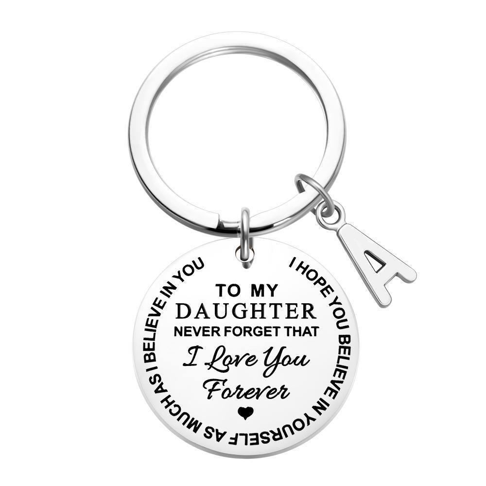 Custom Engraved Keychain Steel Memorial Gifts for Daughter