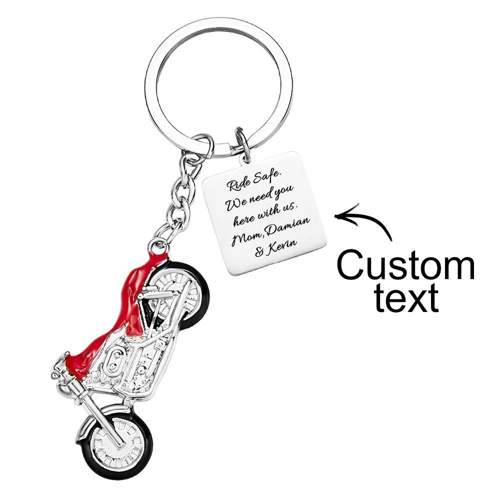 Personalized Motorcycle Keychain Drive Safe We Need You Here with Us Father's Day Gift - soufeelmy