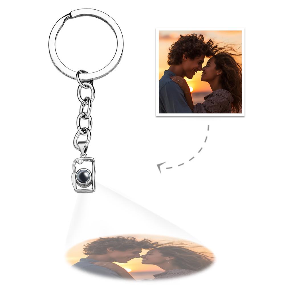 Photo Projection Camera Keychain  Custom Memorial Photo Key Ring Personalized Picture Inside Jewelry Trendy Best Friend Gift - soufeelmy