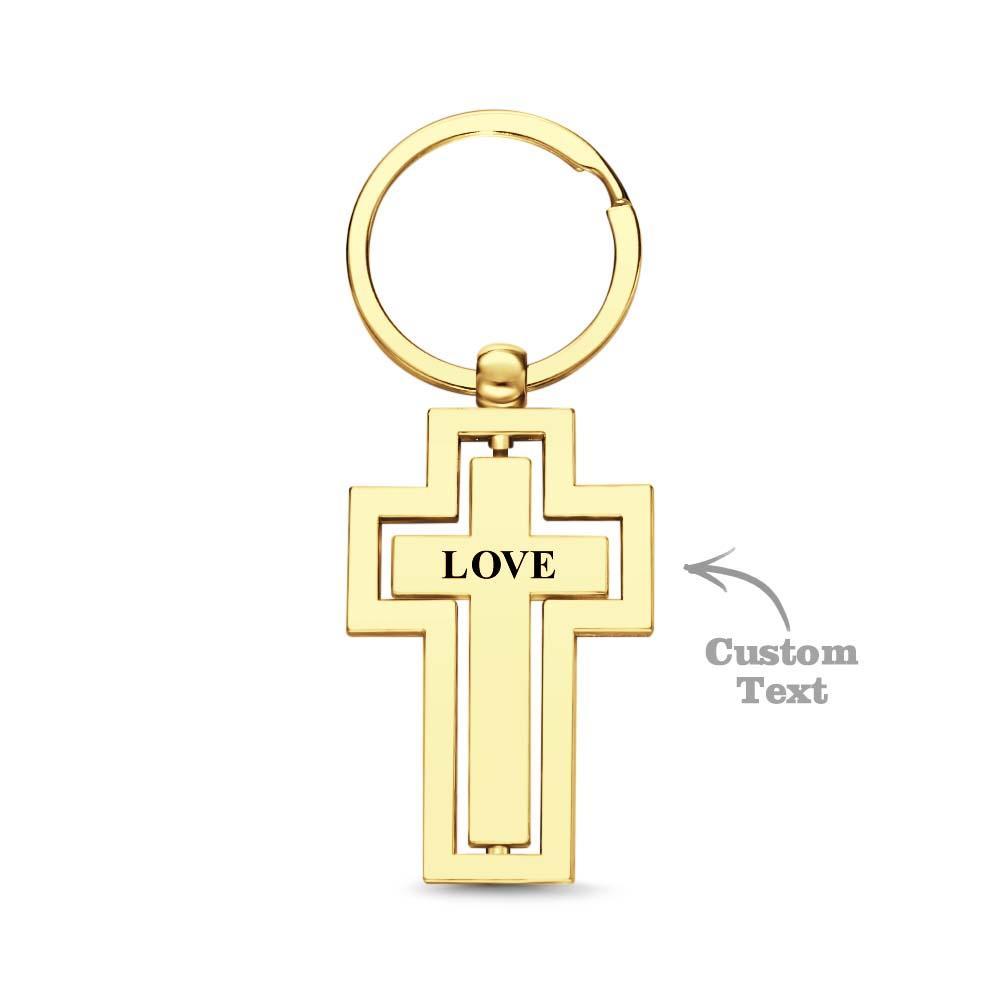 Personalized Engraved Swivel Cross Keychain Gift for Christian Family Custom Lord's Prayer Gift - soufeelmy