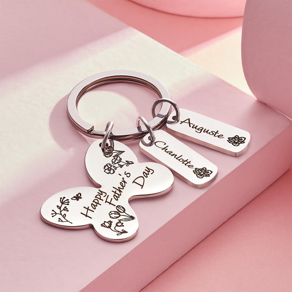 Personalized Engraved Butterfly Keychain Memorial Gifts for Dad