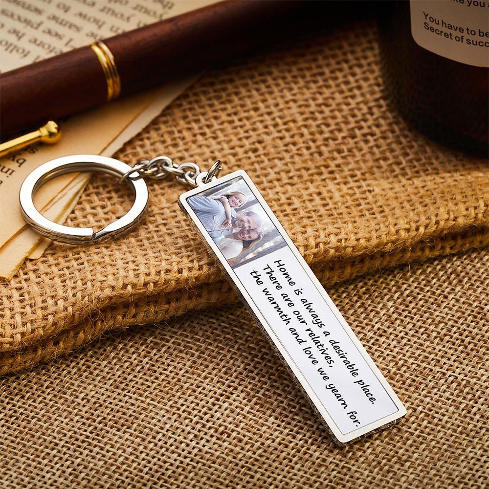 Engraved Photo Keychain for Family Gifts