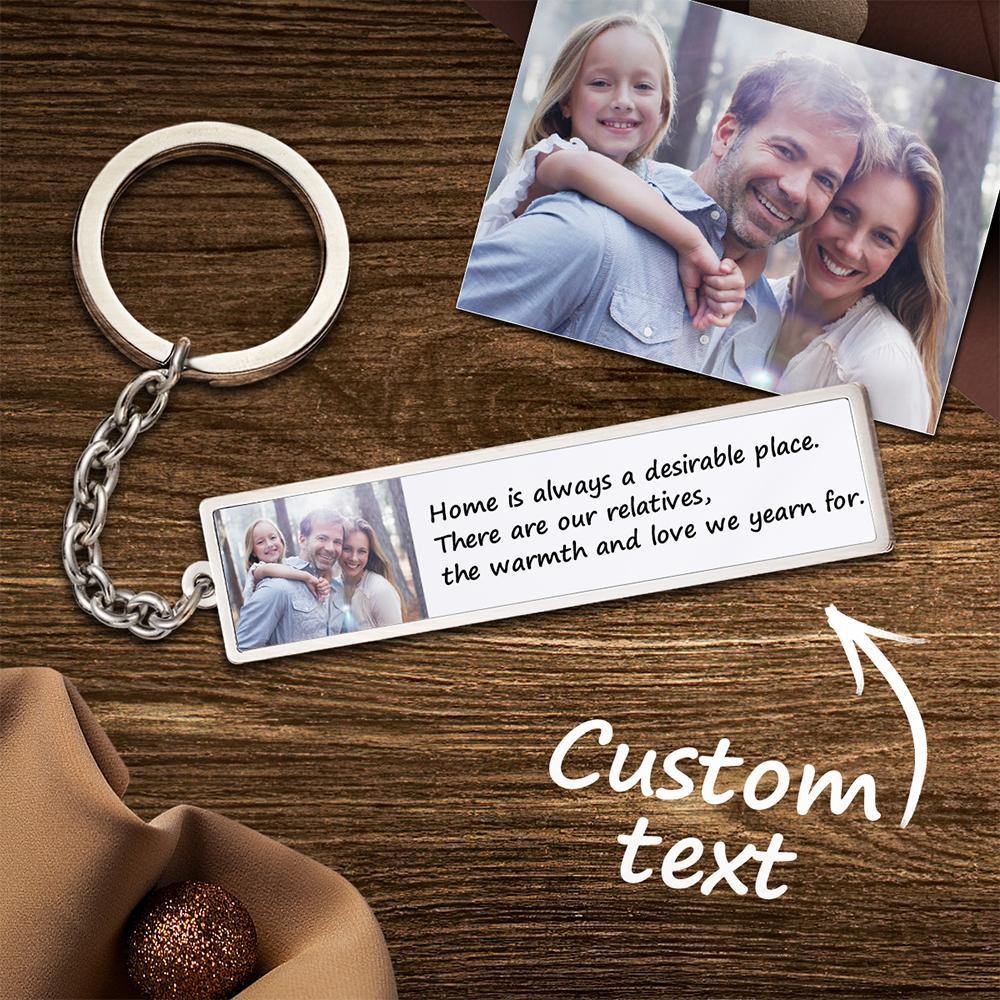 Engraved Photo Keychain for Family Gifts