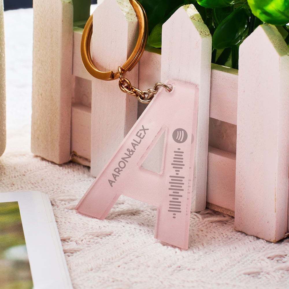 Custom Engraved Alphabet Spotify Code Keychain Custom Scannable Engraved Custom Music Song Keychain Gifts For Him -