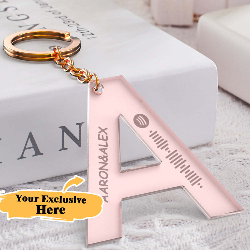 Custom Engraved Alphabet Spotify Code Keychain Custom Scannable Engraved Custom Music Song Keychain Gifts For Him -