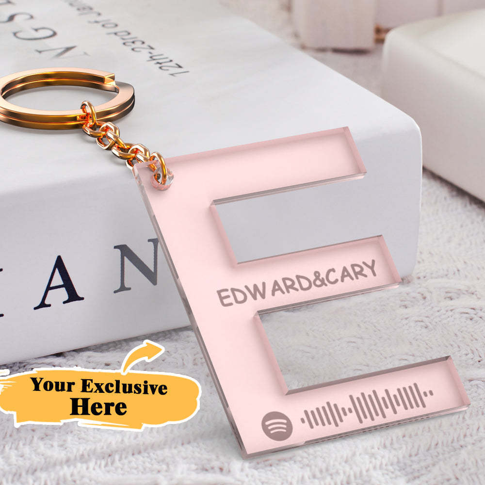 Custom Engraved Alphabet Spotify Code Keychain Custom Scannable Engraved Custom Music Song Keychain Gifts For Him -