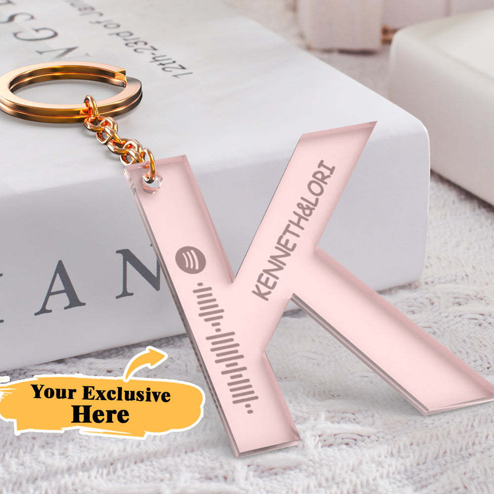 Custom Engraved Alphabet Spotify Code Keychain Custom Scannable Engraved Custom Music Song Keychain Gifts For Him -