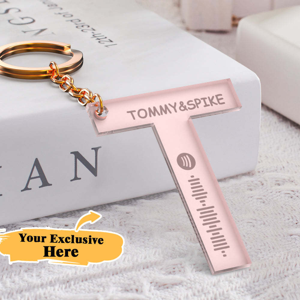 Custom Engraved Alphabet Spotify Code Keychain Custom Scannable Engraved Custom Music Song Keychain Gifts For Him -