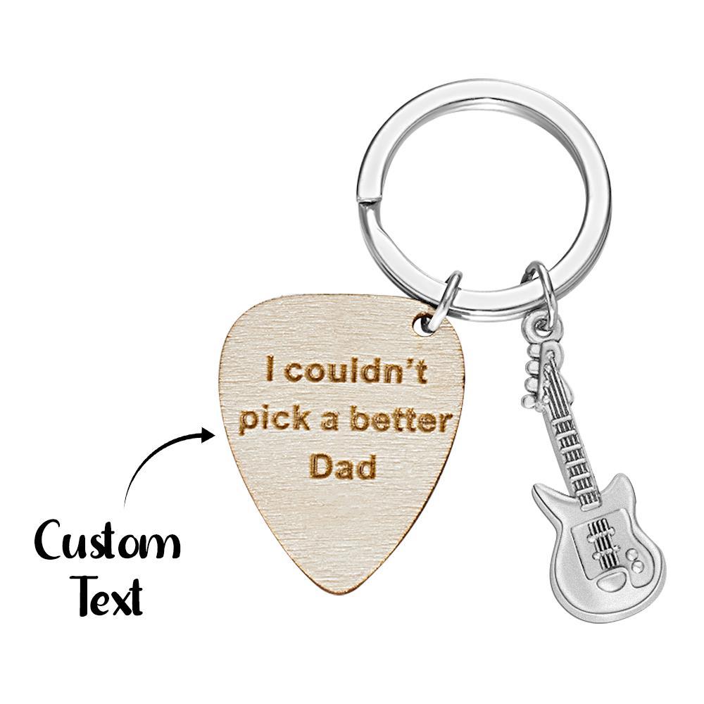 Custom Engraved Keychain Guitar Pick Keychain Gift for Dad - 