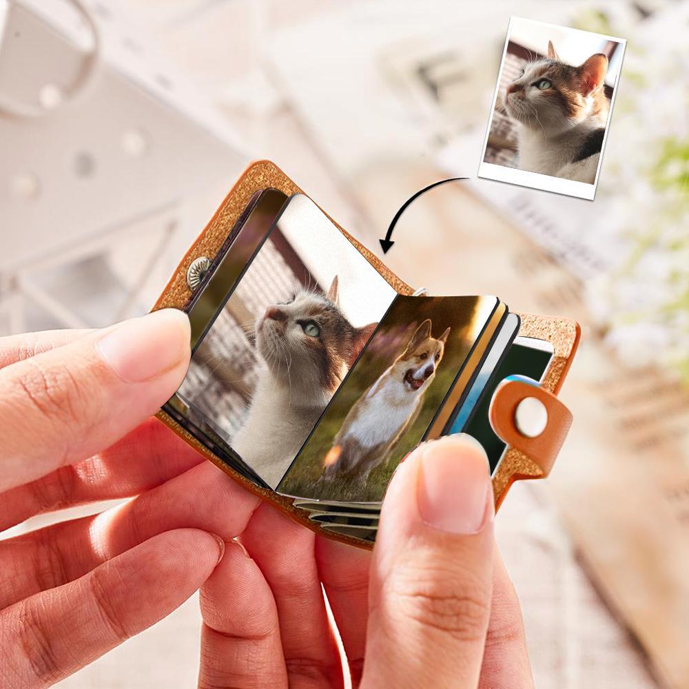 Custom Photo Album Keychain Custom Photo Leather Keychain Love My Pets - soufeelmy