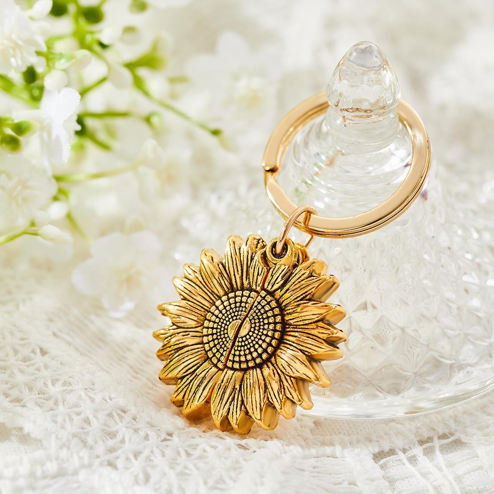 Custom Photo Sunflower Keychain Custom Photo Pendant Keychain For Kids -