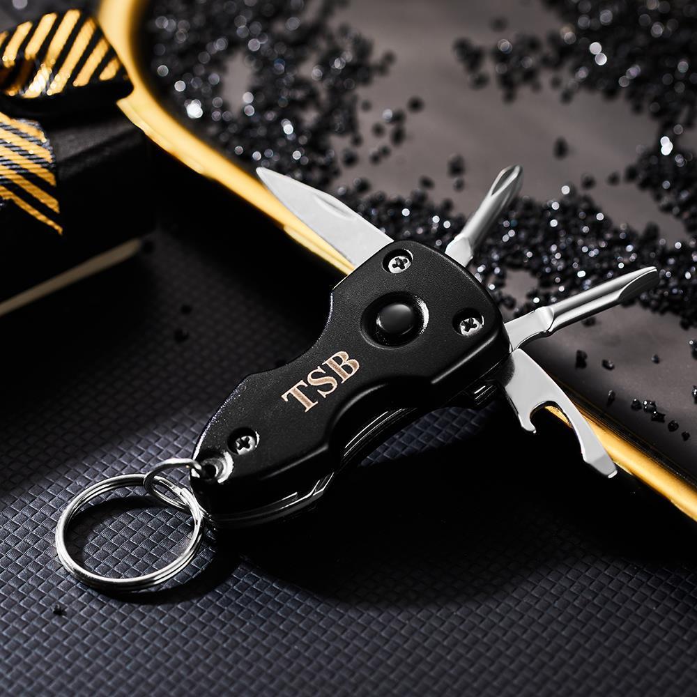 Custom Engraved Combination Tool With Light Keychain Gift For Him - 