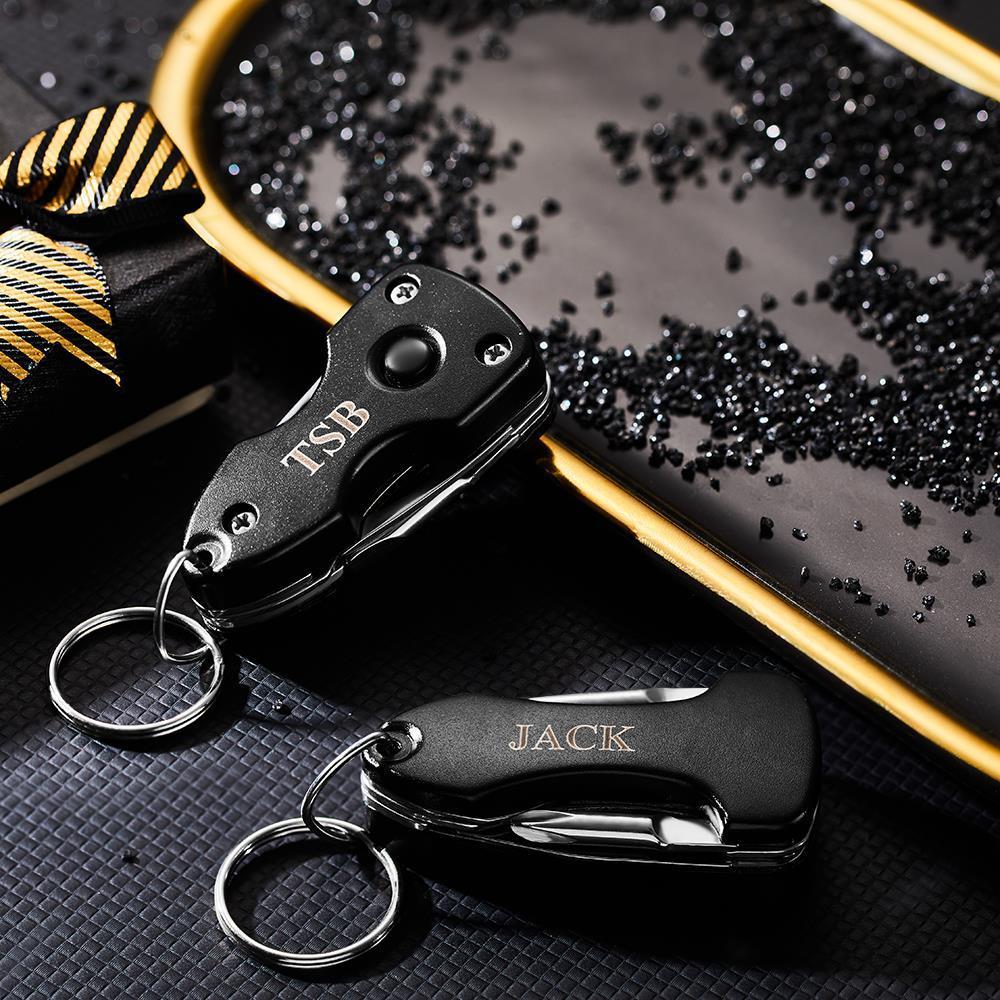 Custom Engraved Combination Tool With Light Keychain Gift For Him -