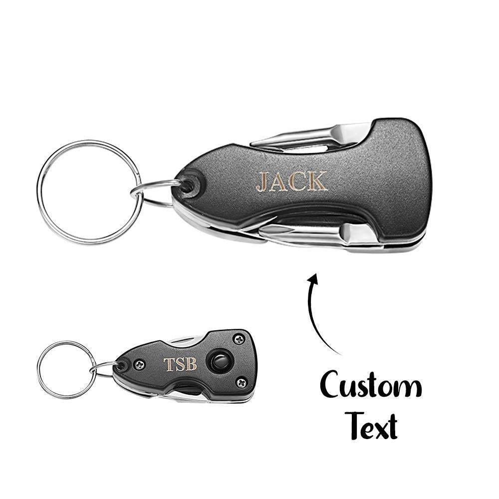 Custom Engraved Combination Tool With Light Keychain Gift For Him - 