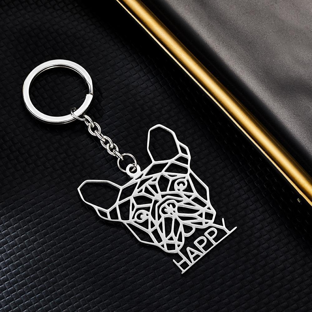 Custom Engraved Dog Keychain Can Custom The Name Of The Keychain To Give Him A Gift - 