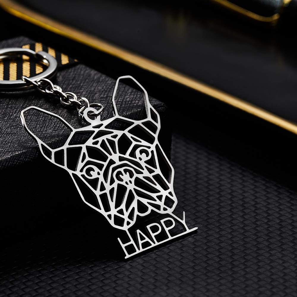 Custom Engraved Dog Keychain Can Custom The Name Of The Keychain To Give Him A Gift - 