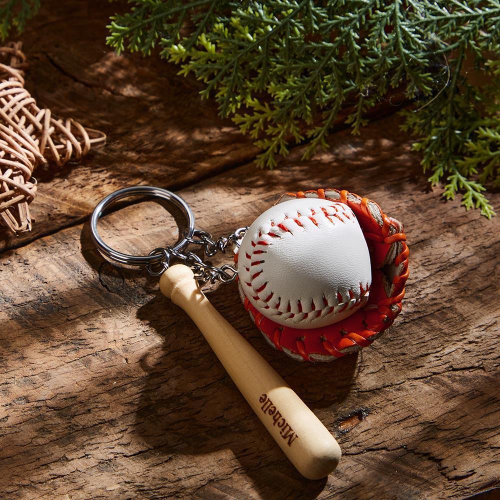 Custom Engraved Baseball Keychains in a Variety of Colors as Gifts for Friends - 