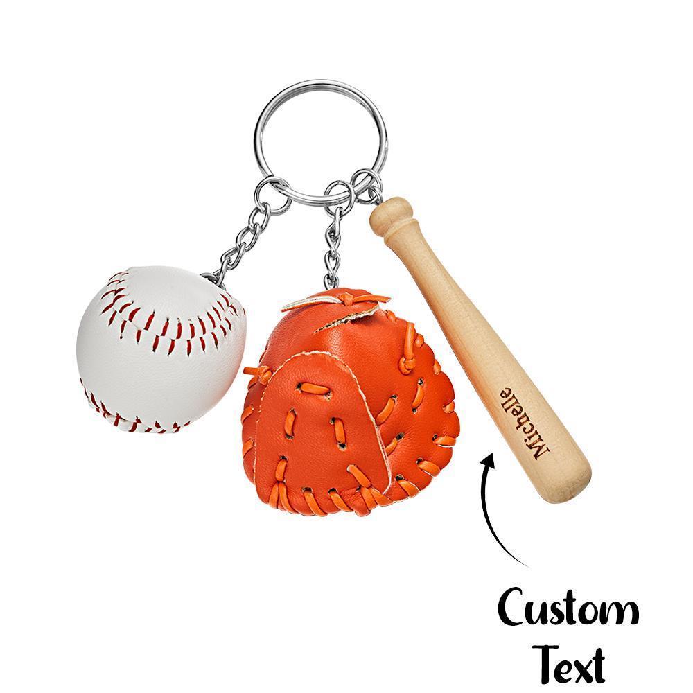 Custom Engraved Baseball Keychains in a Variety of Colors as Gifts for Friends - 