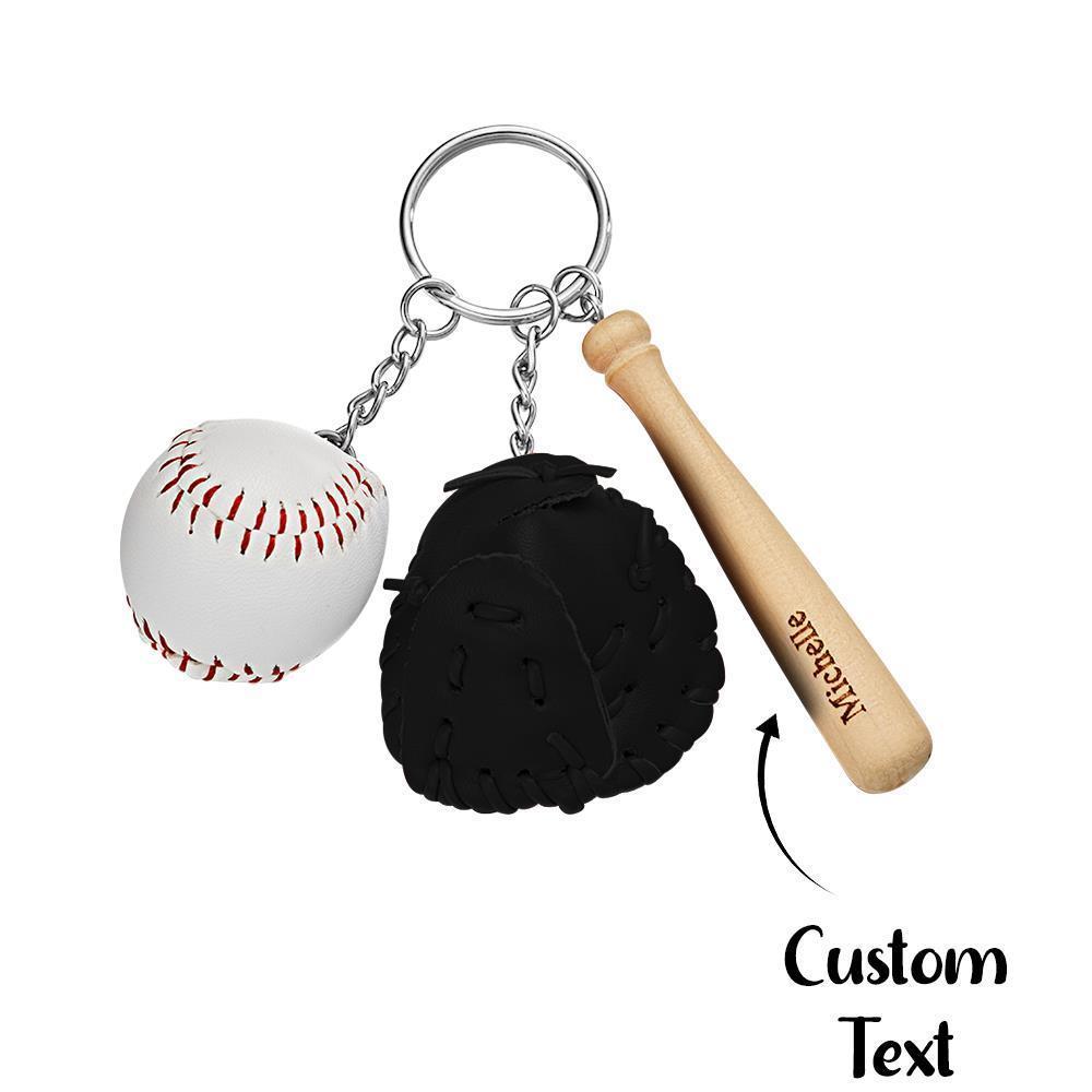 Custom Engraved Baseball Keychains in a Variety of Colors as Gifts for Friends - 